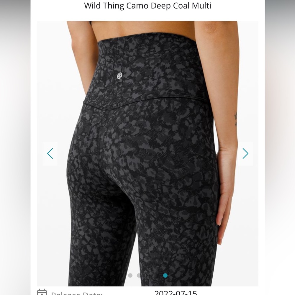 Lululemon Align Pant 28" in Wild Thing Camo Deep Coal Multi - Women's 2 - Picture 6 of 10